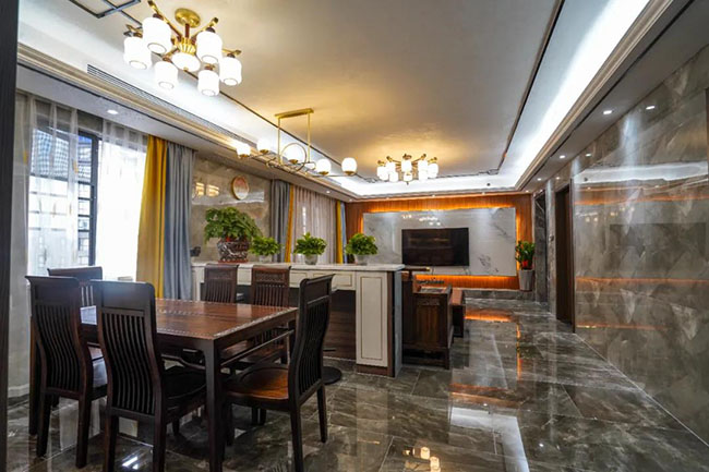 152㎡新中式四居室,古典與現(xiàn)代相互碰撞,感受高貴與典雅生活氣息